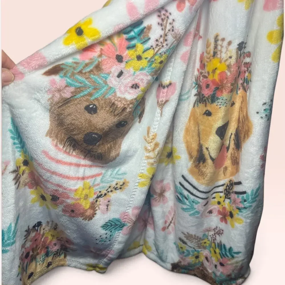 Berkshire featuring Mia Charro Dogs and Floral Decorative Throw 50 x 70